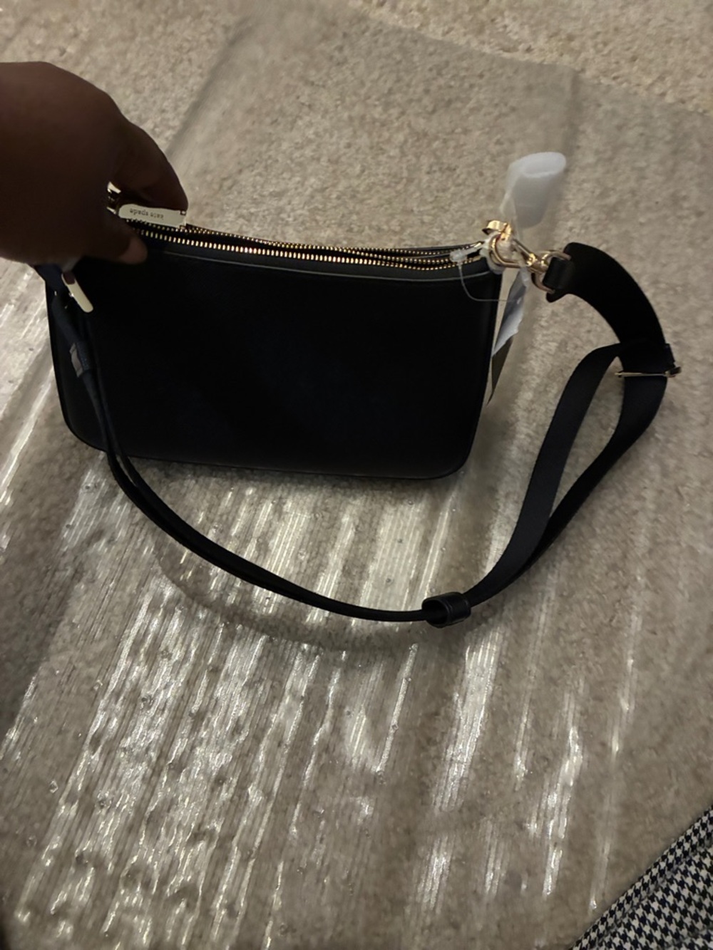 Kate Spade New York Black Leather Shoulder Bag NWT Gold Hardware $349 Retail - Picture 8 of 10